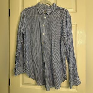 Blue Striped Women’s Button Down Shirt